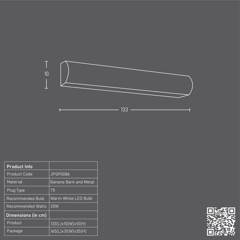 Tube Cover Curve Bark Wall Lamp